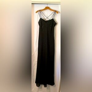 Black Strappy Sparkle Evening Dress - Elegant Women's Gown